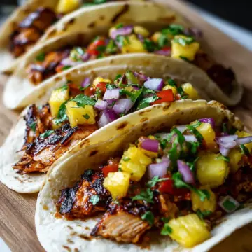 Grilled Teriyaki Chicken Tacos with Pineapple Salsa Recipe