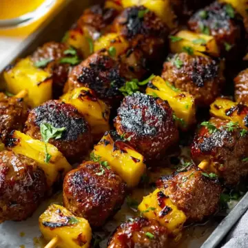 Mouthwatering Grilled Pineapple Meatball Skewers