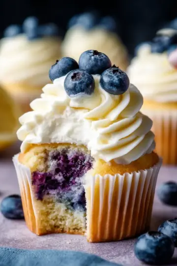 Lemon Blueberry Cupcakes with Cream Cheese Frosting Recipe