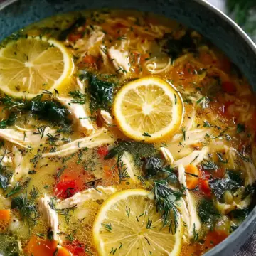 Delicious Greek Lemon Chicken Soup