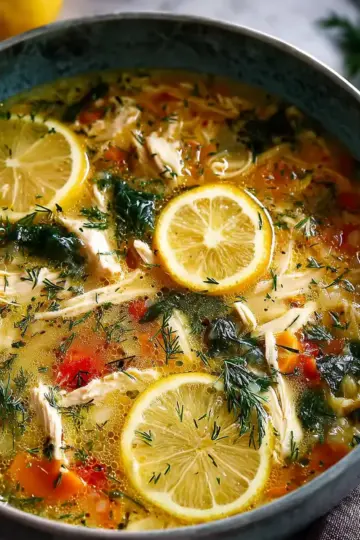 Delicious Greek Lemon Chicken Soup