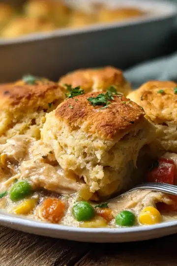 Chicken & Biscuit Dinner Cobbler for Cozy Family Nights