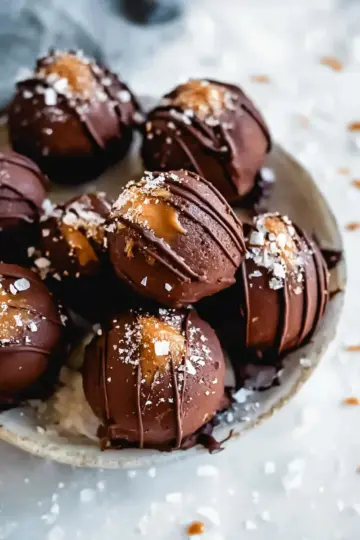 Vegan Chocolate Caramel Truffles