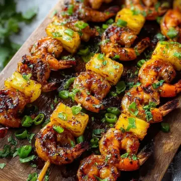 Simple Grilled Pineapple Shrimp Skewers