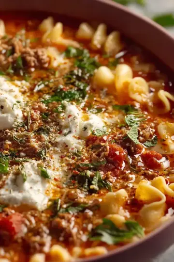 Mouthwatering Spicy Lasagna Soup