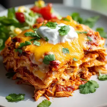 Slow Cooker Shredded Chicken Enchilada Casserole Recipe